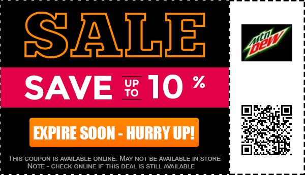Up to 75% off Mountain Dew Coupon, Promo Code - August 2018