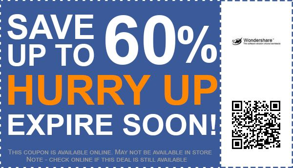 Wondershare Coupons: 60% off Coupon, Promo Code 2017