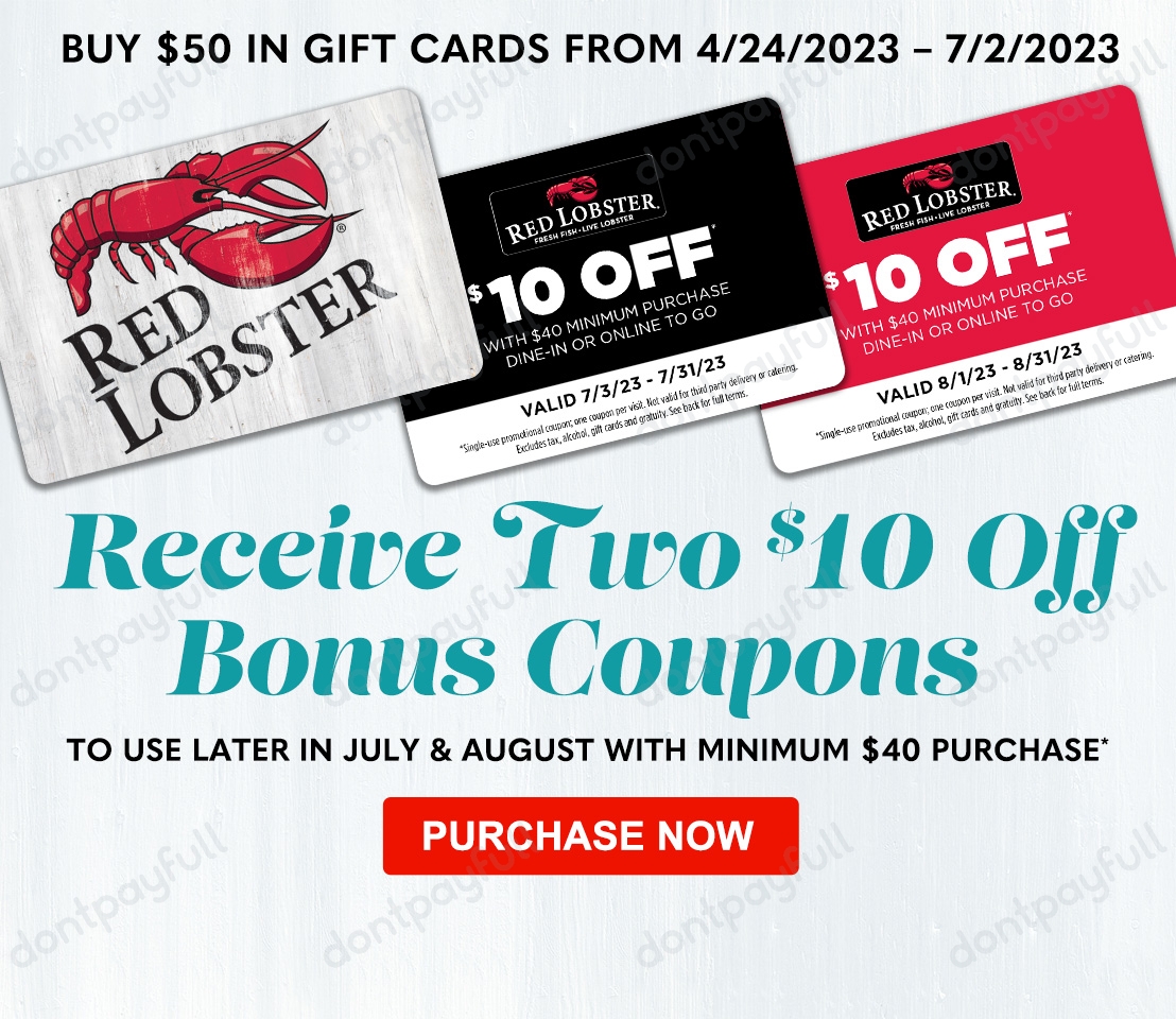 10 Off Red Lobster COUPON ⇨ (18 ACTIVE) June 2023