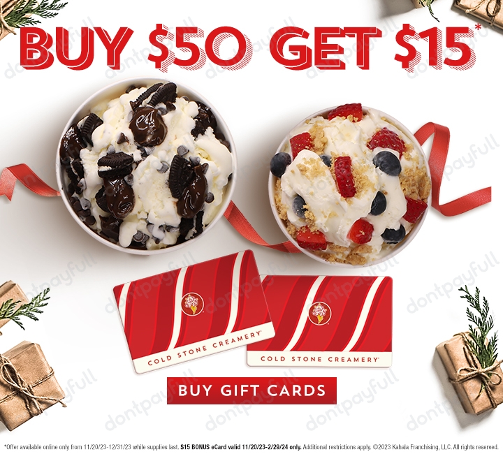 30% off - cold stone creamery coupon & promo code... 15% Off Cold Stone Creamery COUPON ⇨ December 2023