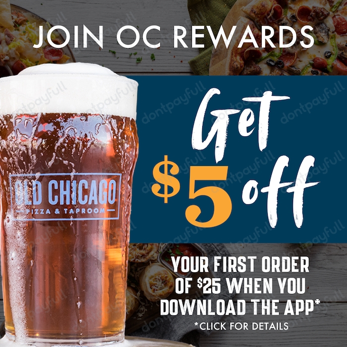 5 Off Old Chicago Pizza Coupon Codes, Coupons, Oct 2024