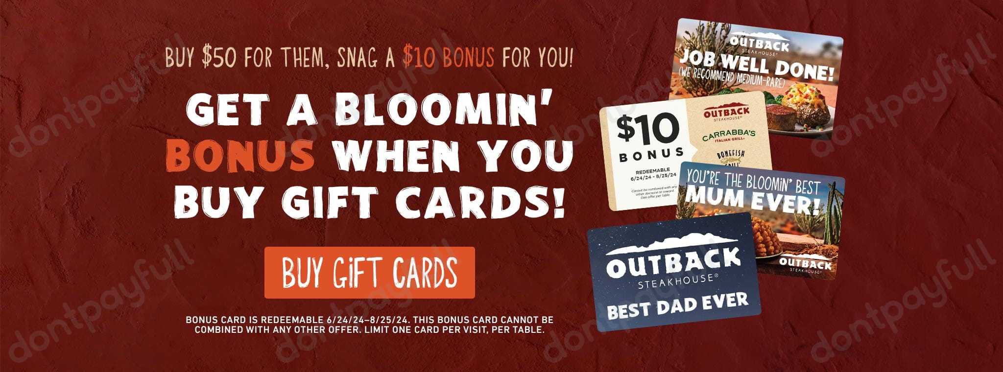 50 Off Outback Promo Code, Coupon Codes June 2024