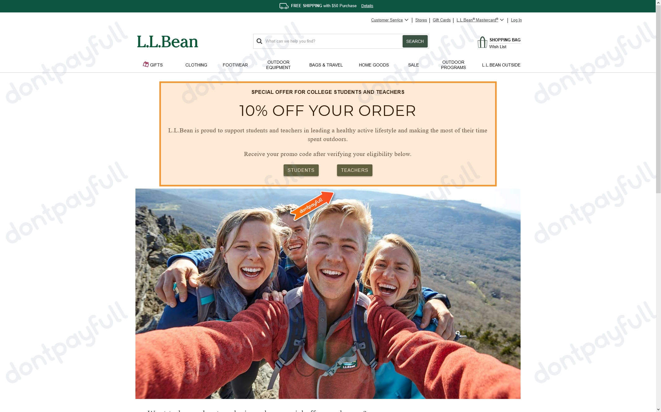 l.l. bean senior discount