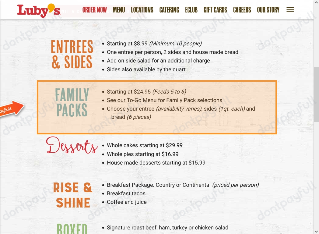 Luby's Coupons (25% Discount) - Nov 2022