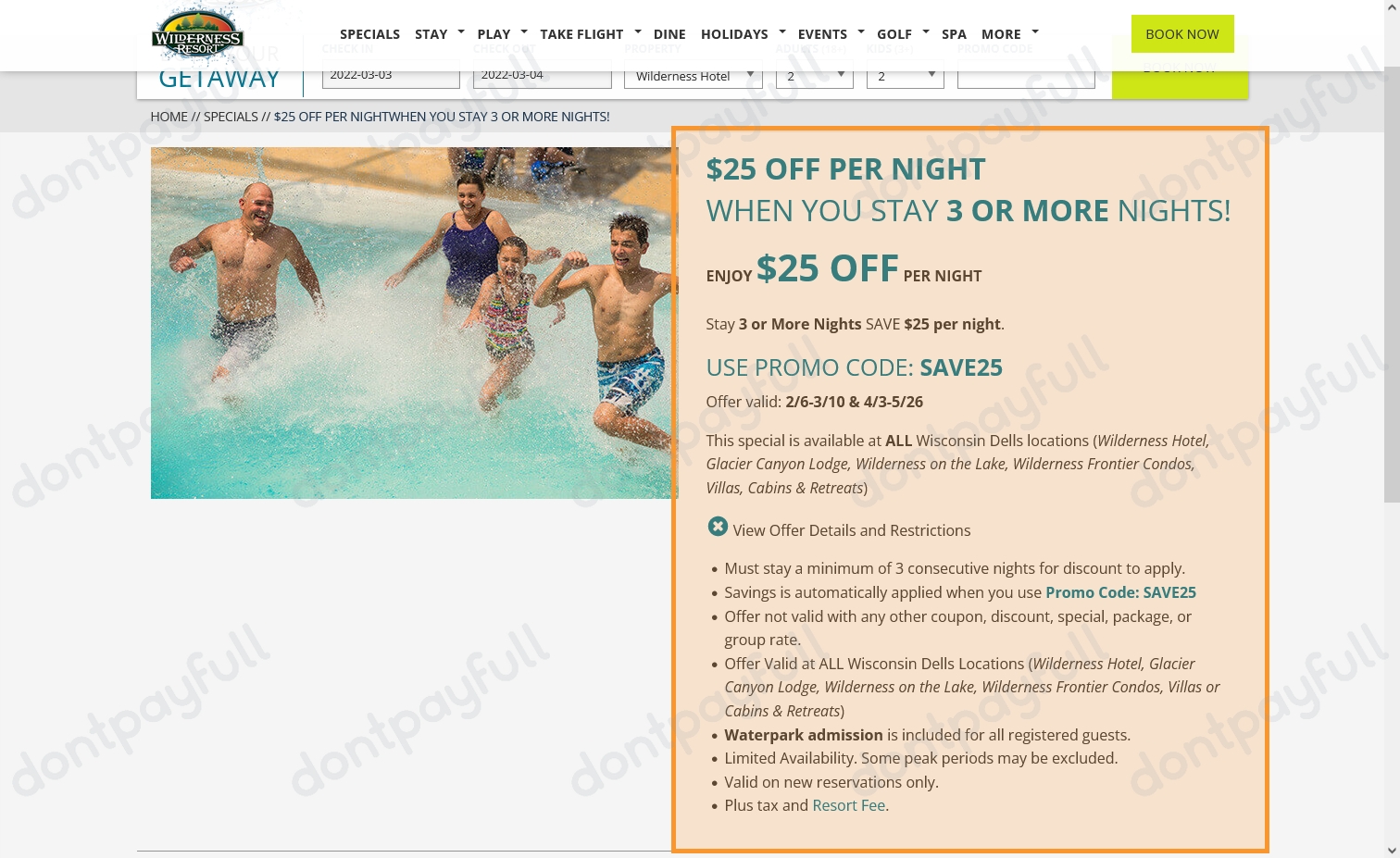 30% Off Wilderness Resort Coupons & Discount Codes - 2022