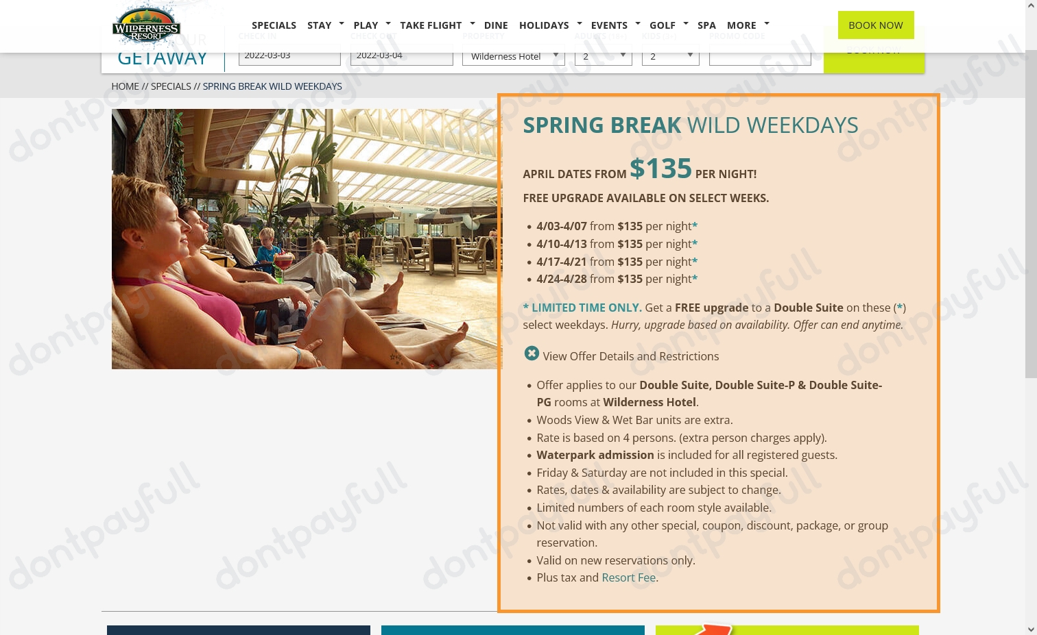 30% Off Wilderness Resort Coupons & Discount Codes - 2022