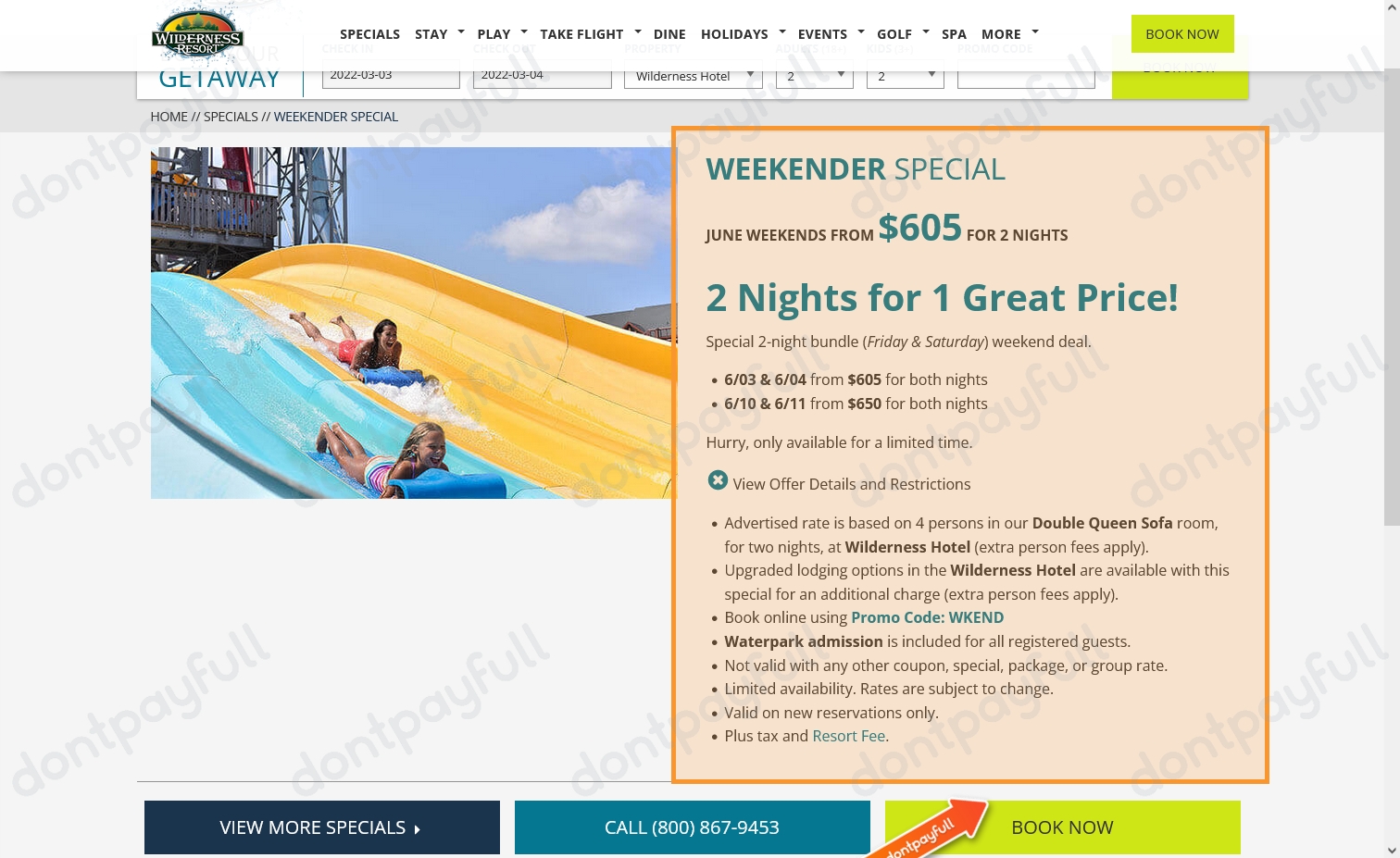 30% Off Wilderness Resort Coupons & Discount Codes - 2022