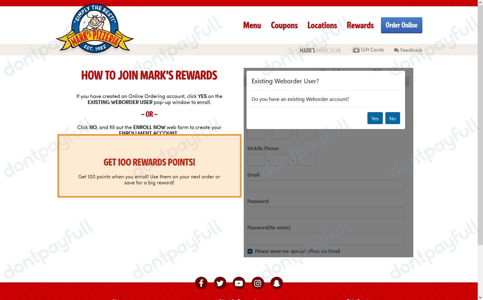 10 Off Mark's Pizzeria COUPON ⇨ March 2024