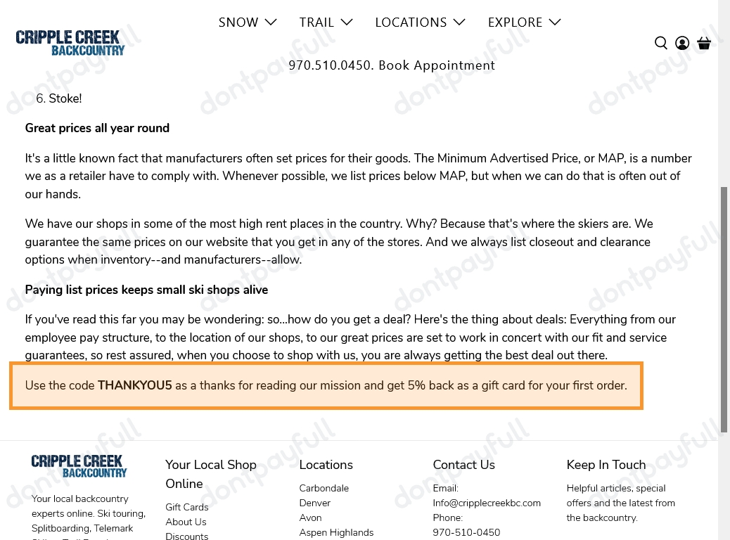 Cripple Creek Backcountry Coupons 60 Off Promo Code 2022
