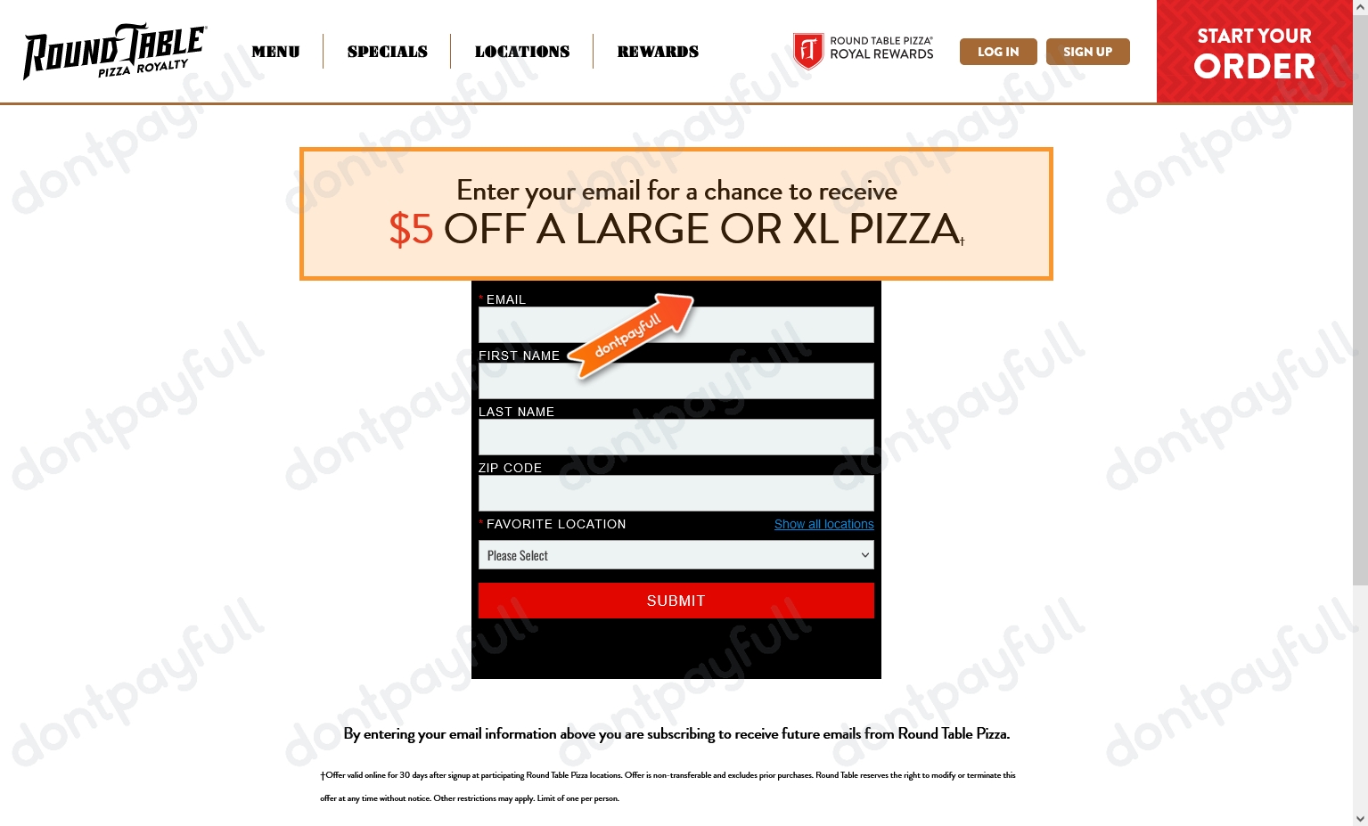 25% Off Round Table Pizza Coupons & Discount Codes - 2022