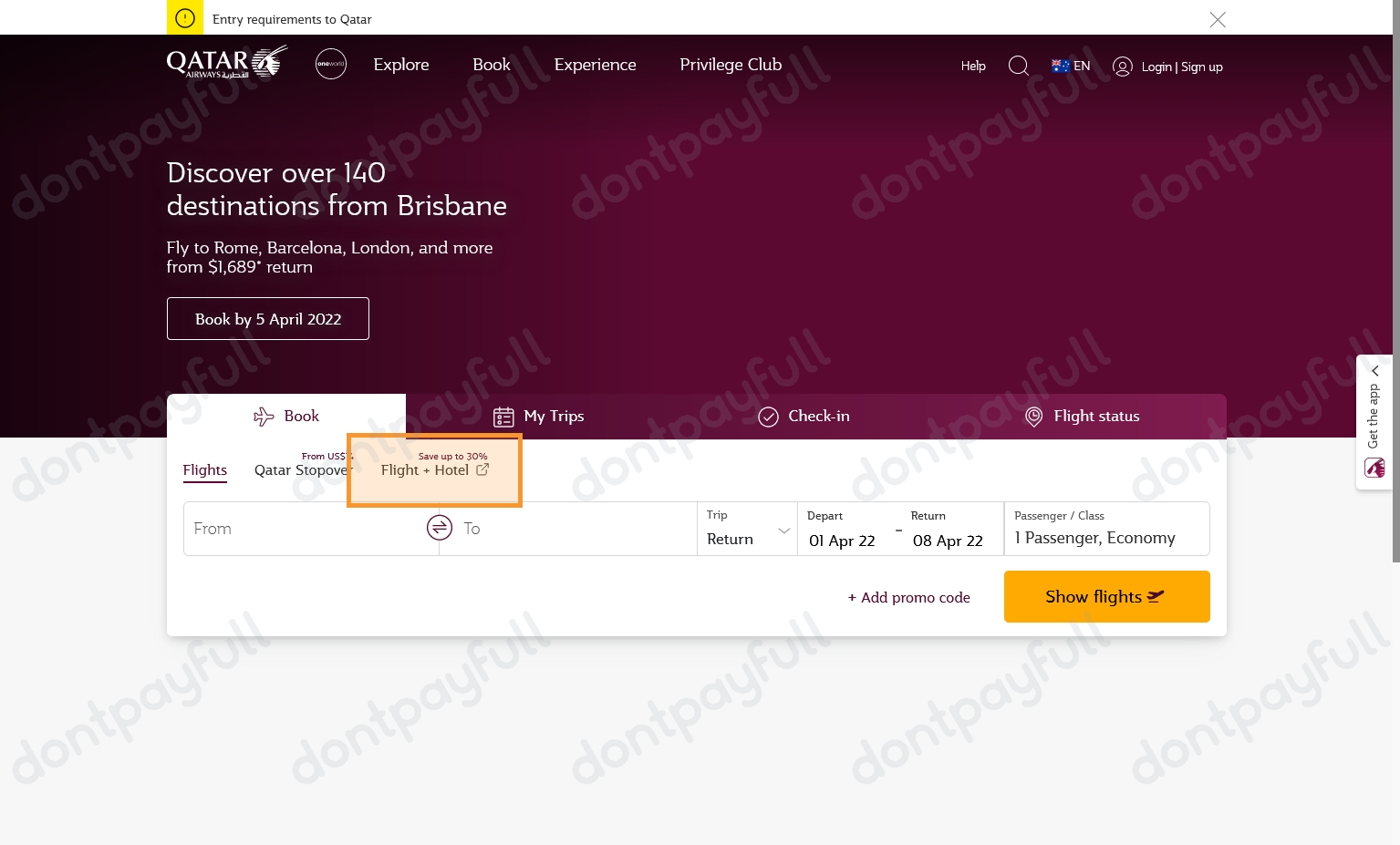 30 Off Qatar Airways Coupon, Promo Code Nov 2022