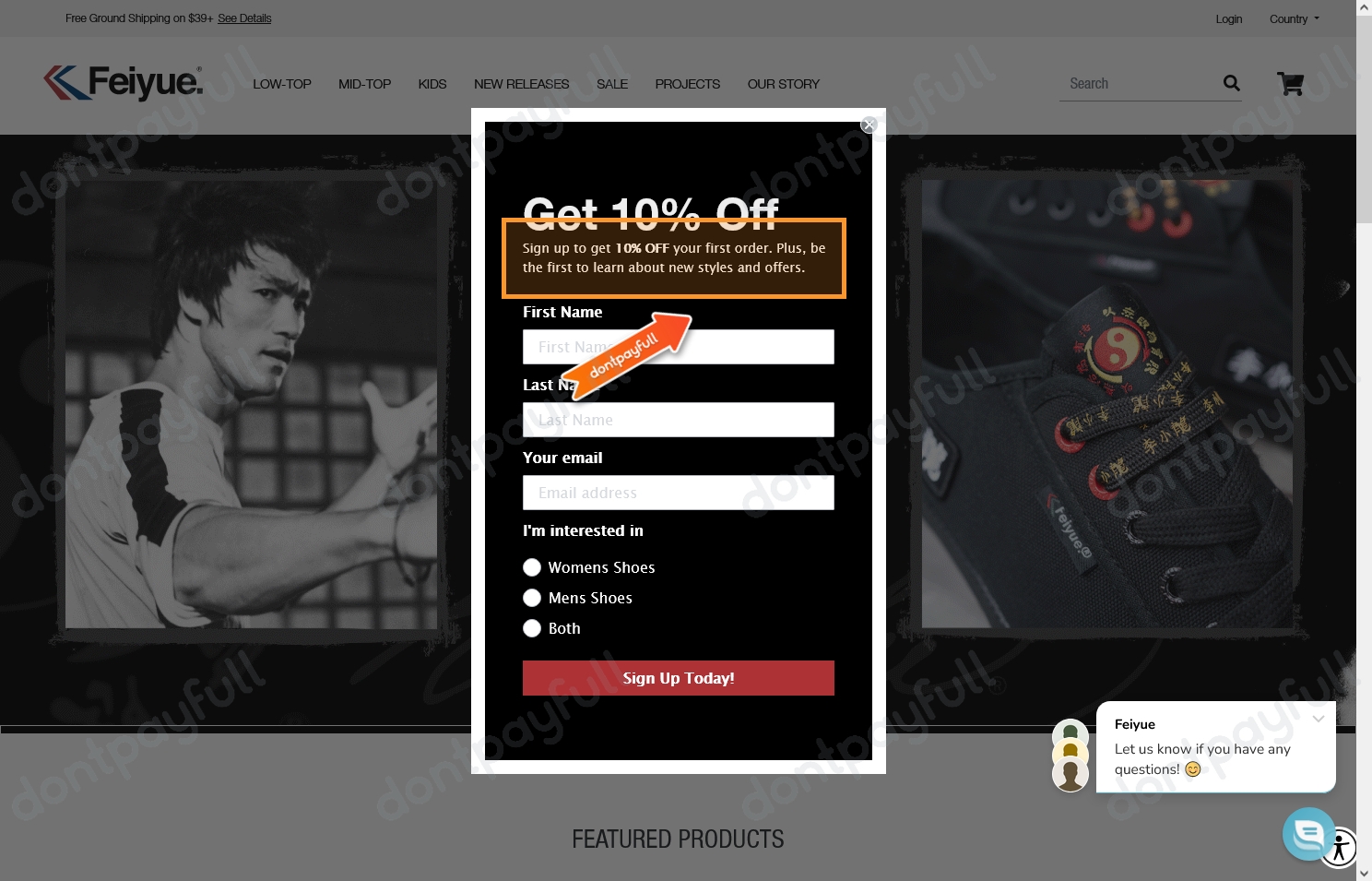 feiyue discount code