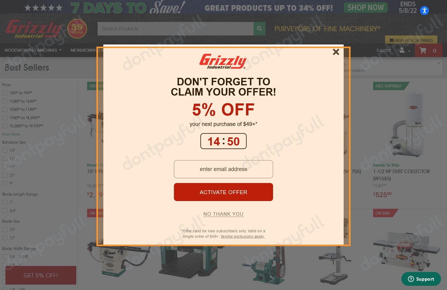 88 Off Grizzly Industrial COUPON (43 ACTIVE) March 2024