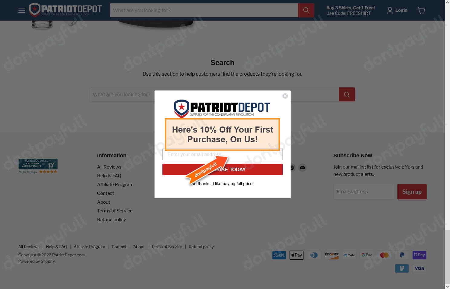 patriot depot coupon code