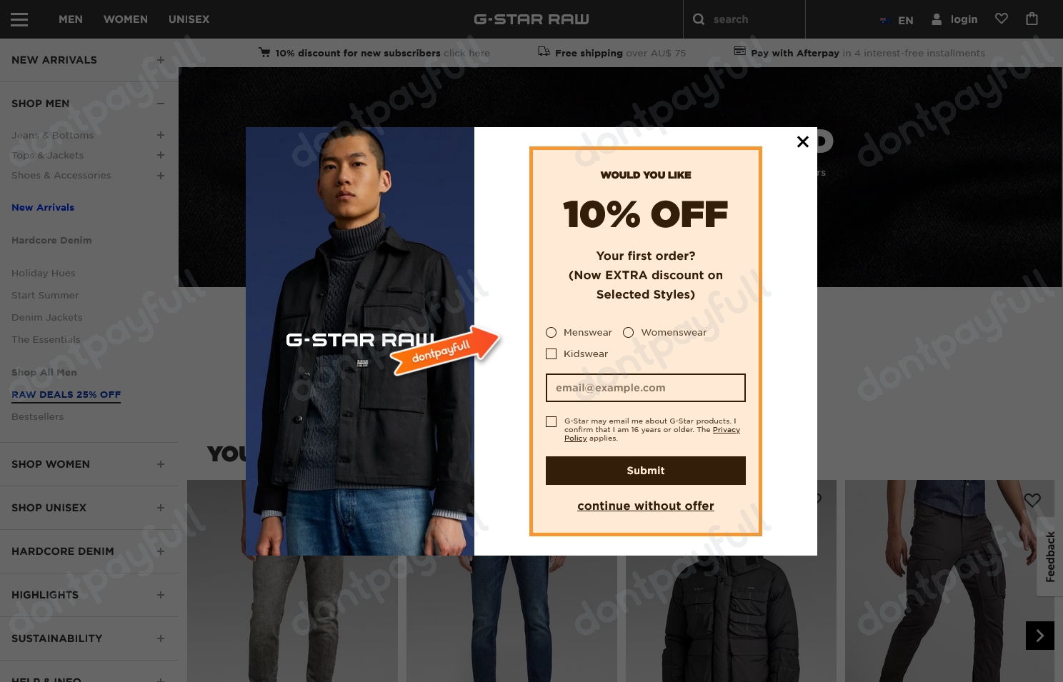 50 Off GStar RAW COUPON CODES ⇨ August 2024
