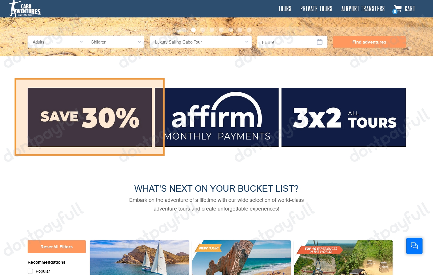 40 Off Cabo Adventures DISCOUNT CODE, February 2024