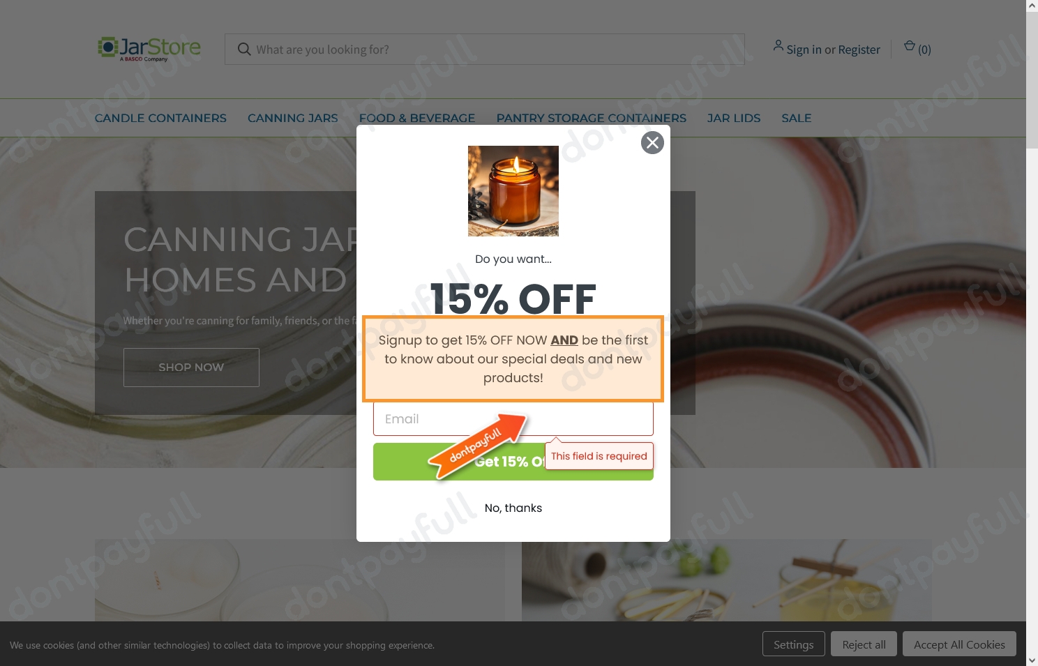 40 Off Jar Store Coupon, Coupon Codes July 2024