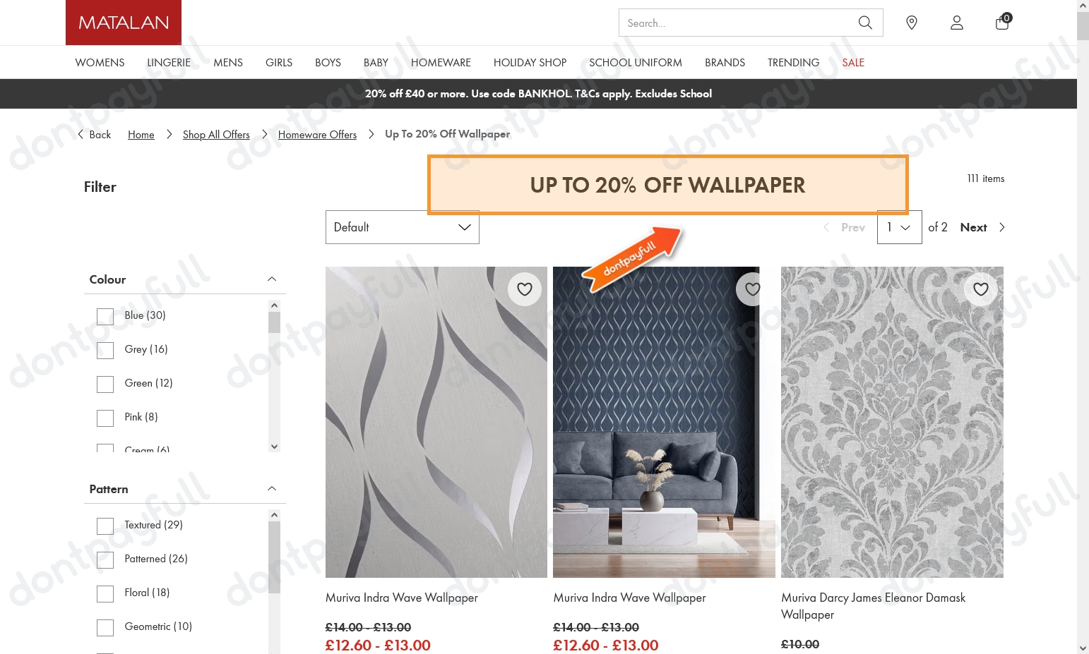 70 Off Matalan DISCOUNT CODE (50 Active) August 2024