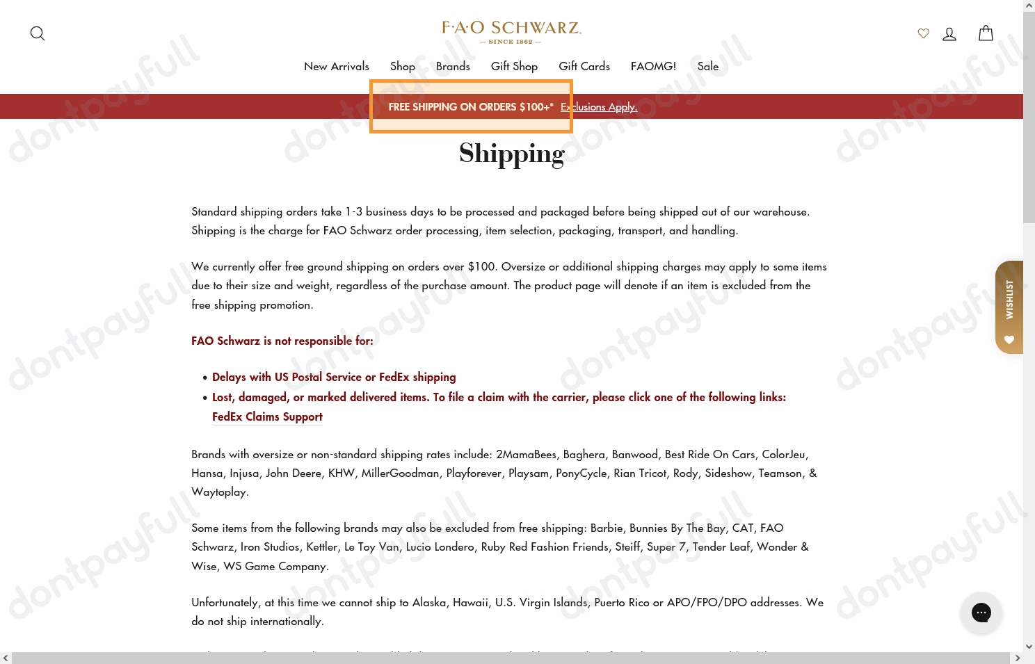 Fao deals schwarz coupon