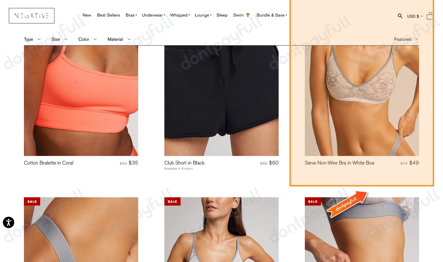 Does Negative Underwear accept Afterpay financing? — Knoji