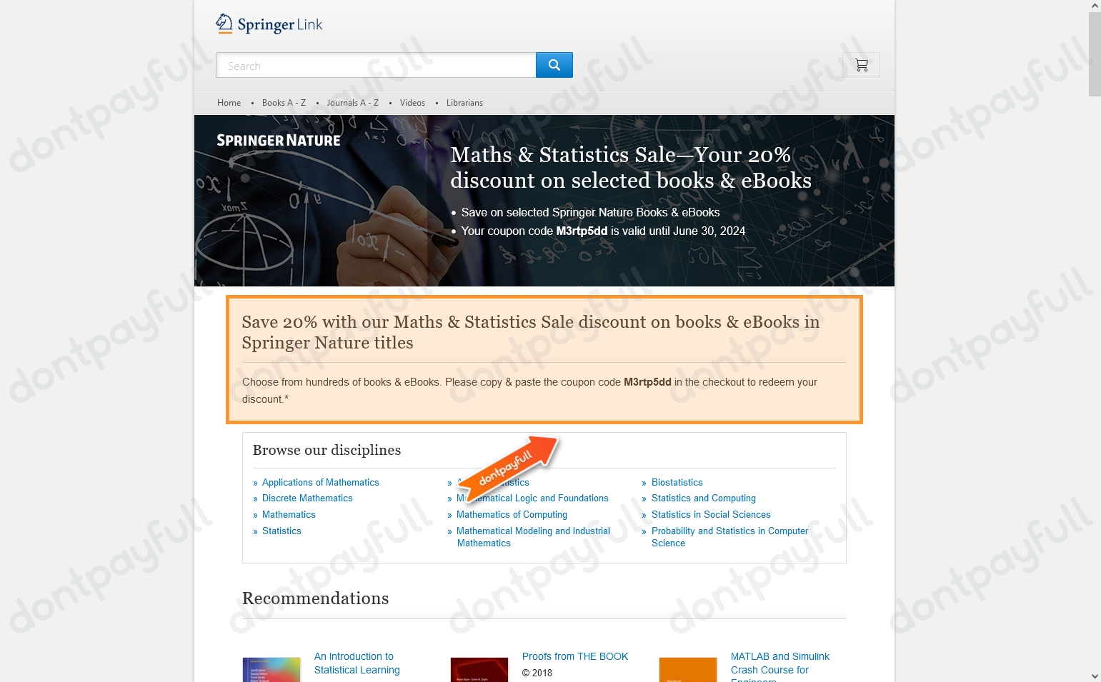 Springer Promo Code 90% Off Springer Coupon Codes, Coupons - August 2024