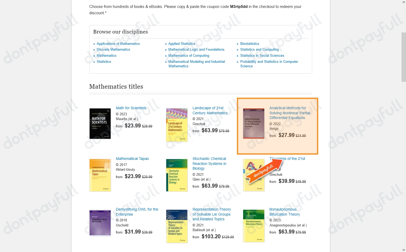 Springer Promo Code 90% Off Springer Coupon Codes, Coupons - August 2024
