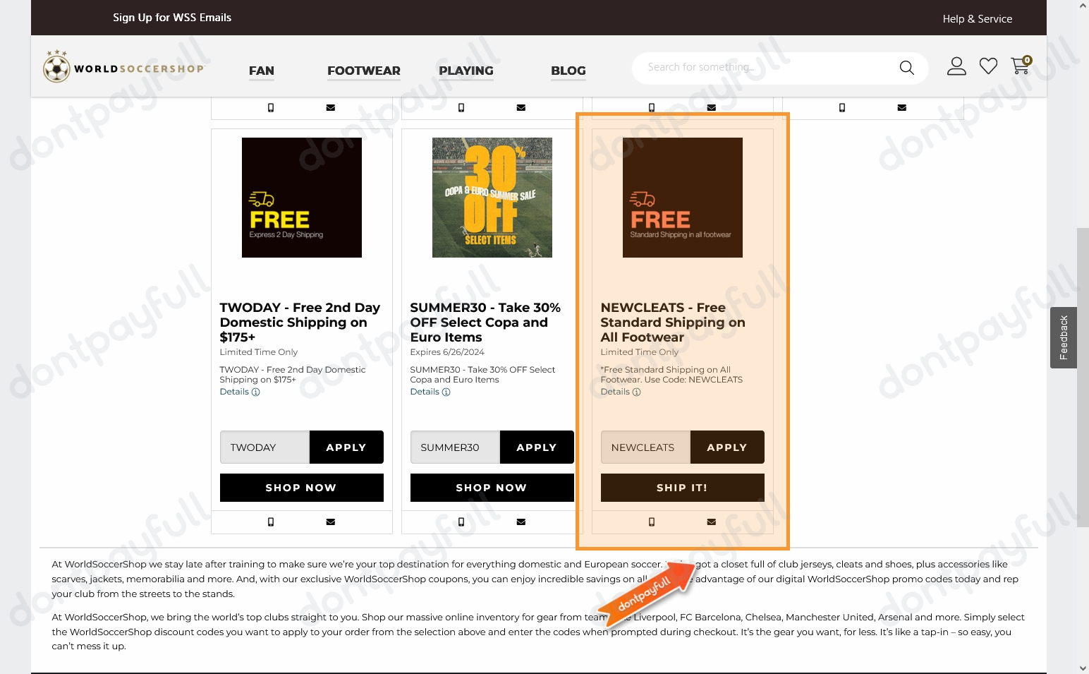 World Soccer Shop Promo Codes 25 OFF Sept. 2024