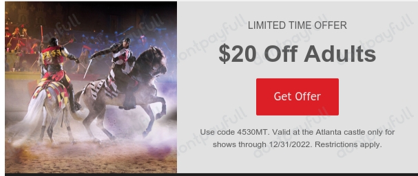 50% Off Medieval Times Coupons & Promo Codes - Dec 2022