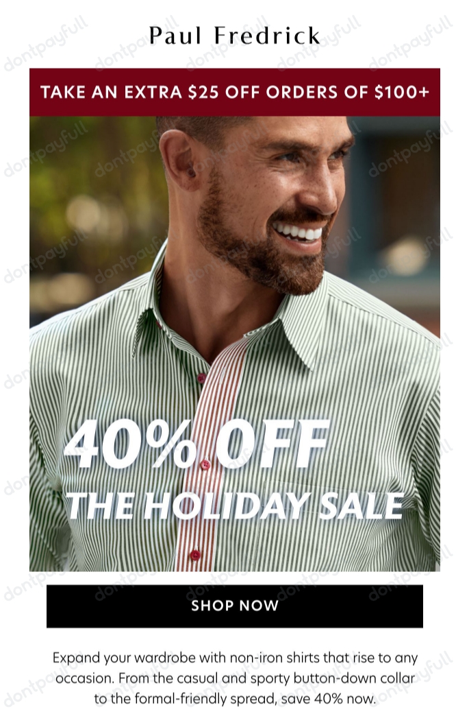 80% Off Paul Fredrick Promo Codes, Coupons & Free Shipping