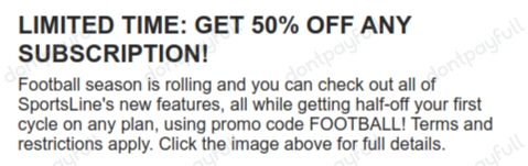 Check out SportsLine's new features and get-half off any plan with code  FOOTBALL 