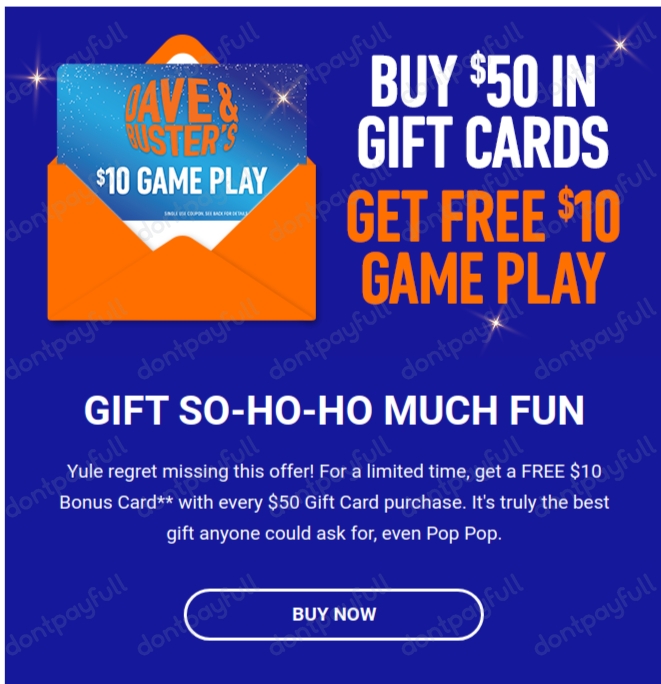 50% Off Dave & Buster's Coupons, Deals, Deals