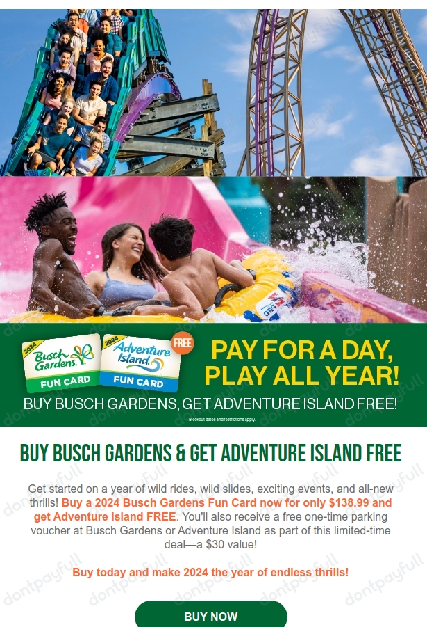 60 Off Busch Gardens Promo Codes, Coupon Codes 2024