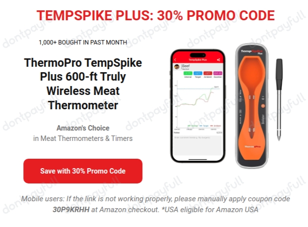 Save 50% Off The ThermoPro TempSpike Truly Wireless Digital Meat