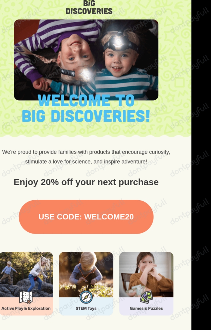 20 Off Big Discoveries COUPONS (9 ACTIVE) August 2024