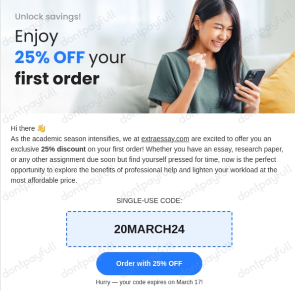 25 Off Extra Essay Discount Code (8 Active) March 2024