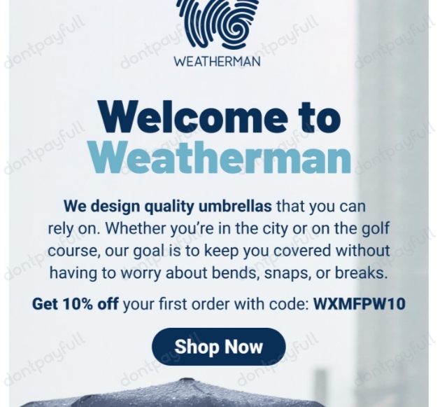 Weatherman Umbrella Coupons 10 Off Promo Code 2024