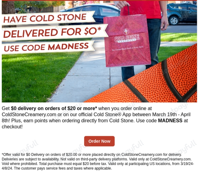 3 Off Cold Stone Creamery COUPON ⇨ March 2024