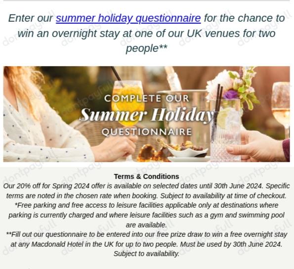 30 Off Macdonald Hotel DISCOUNT CODE ⇨ June 2024