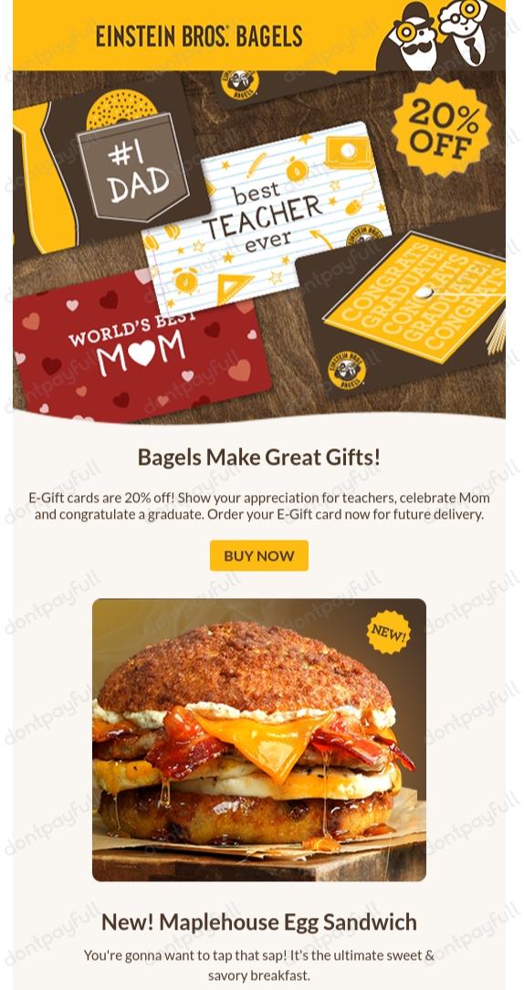 50% Off Einstein Bros. Bagels Coupon, Promo Codes - 2024