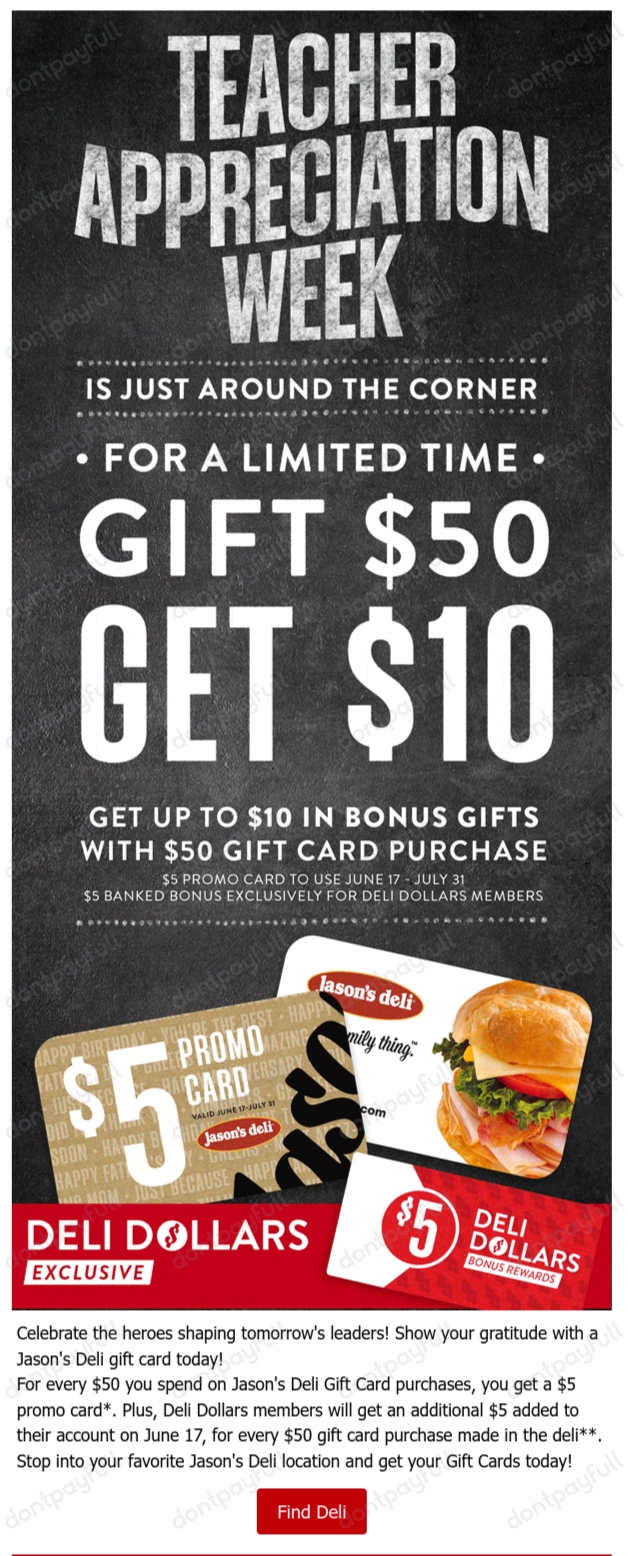 25 Off Jason's Deli Promo Code, Coupons, Jun 2024