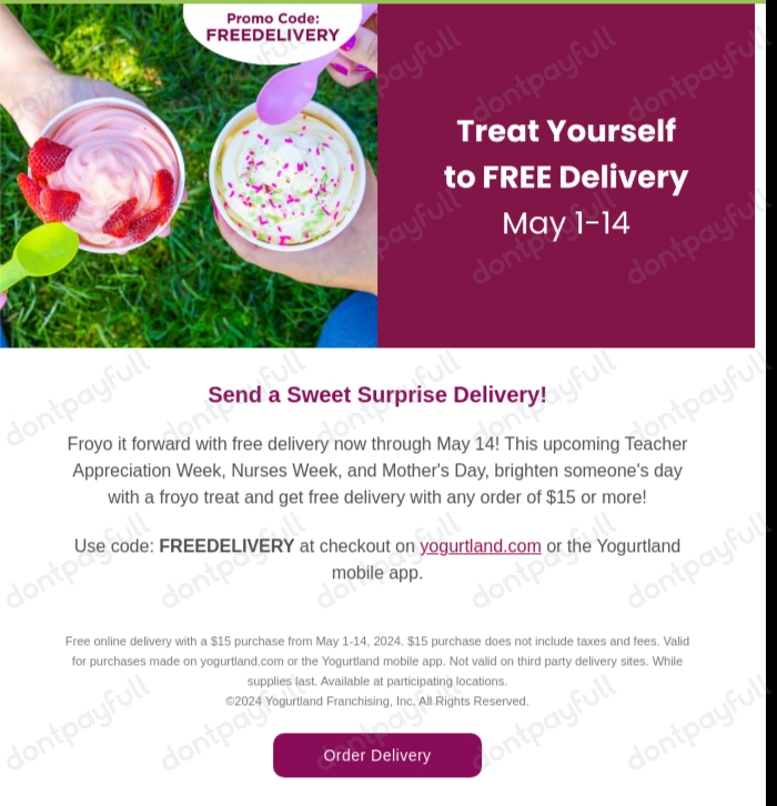7 Yogurtland Coupons, Coupon Codes May 2024