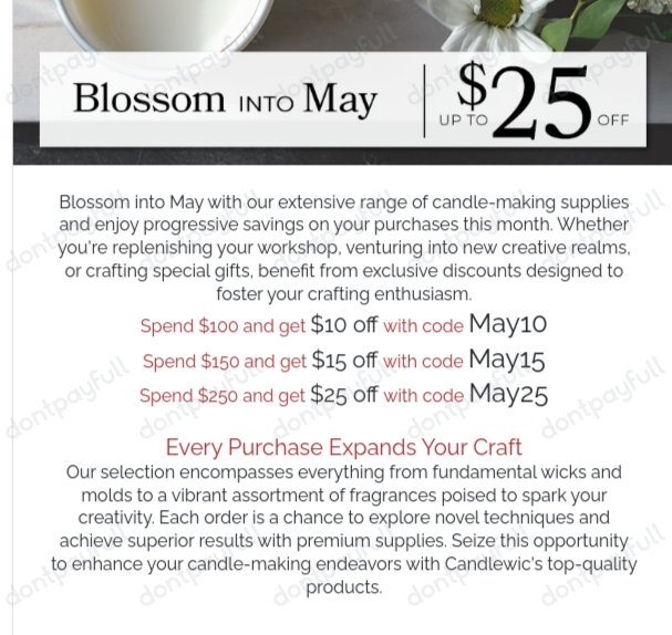 50 Off Candlewic COUPON ⇨ (33 ACTIVE) May 2024