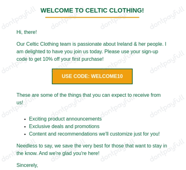 15 Off Celtic Clothing DISCOUNT CODES September 2024