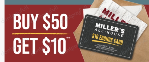 $5 Off Miller's Ale House COUPON ⇨ June 2024