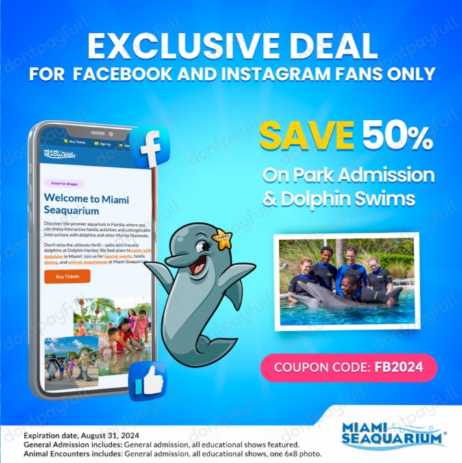 50 Off Miami Seaquarium PROMO CODES ⇨ August 2024