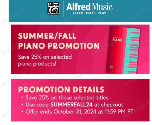 25 Off Alfred Music Promo Codes (8 Active) October 2024