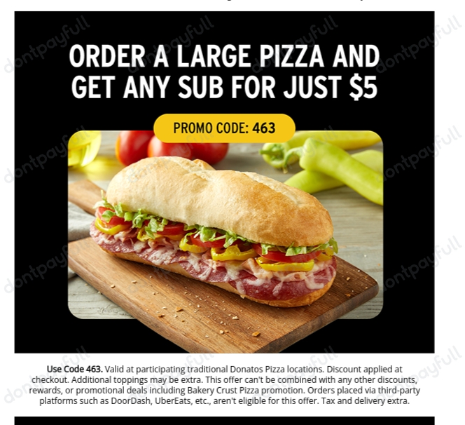 10 Off Donato's Coupons, Promo Codes Nov 2024