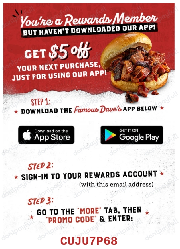 20% Off Famous Dave's Promo Codes, Coupons - Mar 2025
